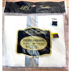 M.C.G. Textiles Five Piece Assorted Linen 12" X 14"  22 Ct For Cross-stitch